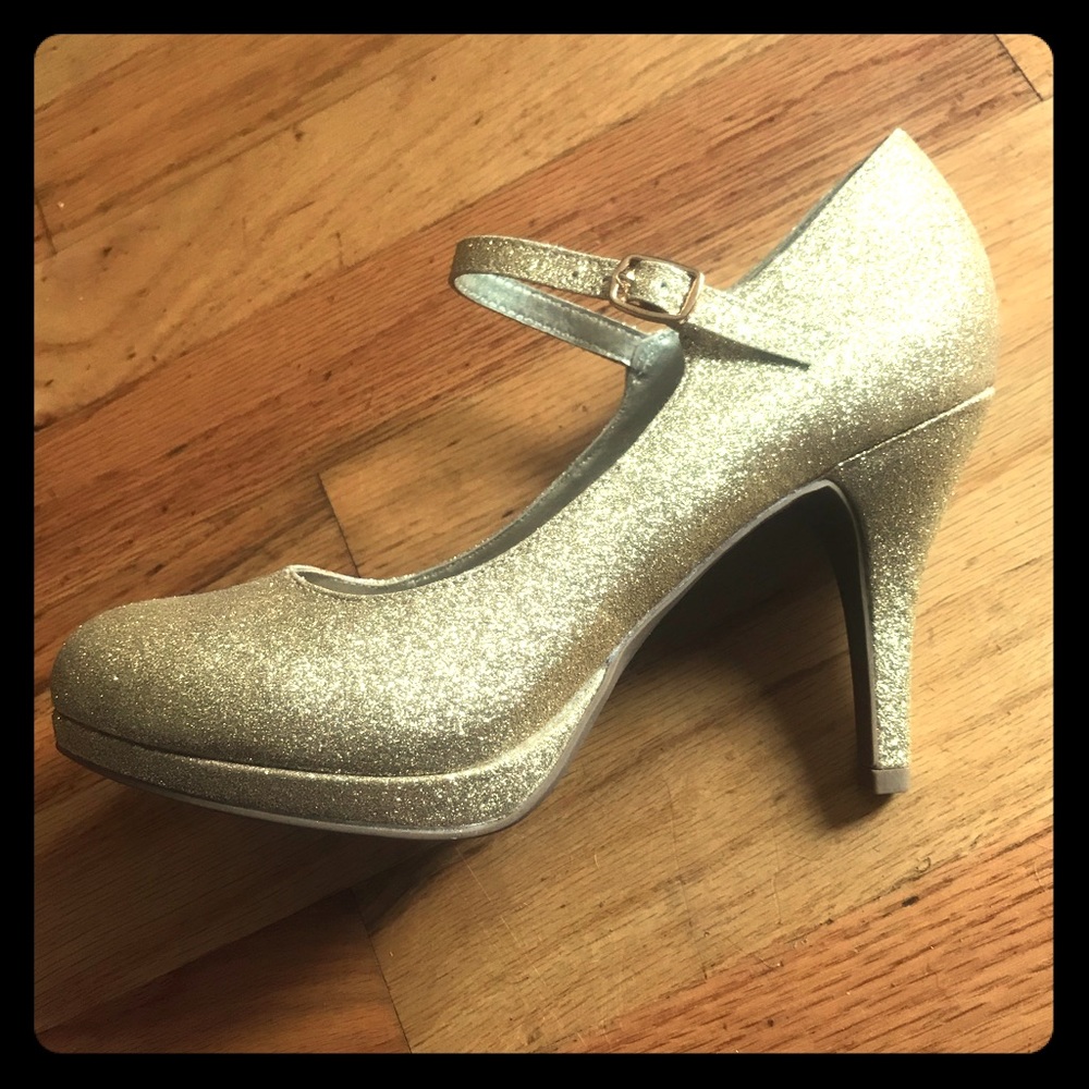 Gold Glitter Heels